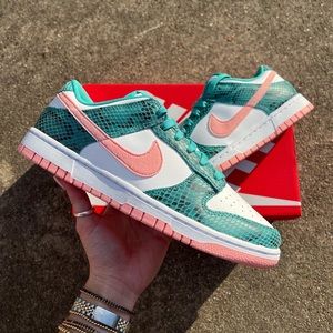 BRAND NEW IN BOX Nike Dunk Low ‘Washed Teal Snakeskin’